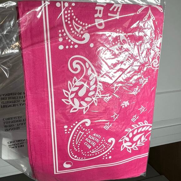 •NEW• Anti Social Social Club I Don’t Want To See You Pink Bandana • GET WEIRD - Picture 3 of 4